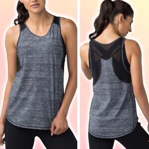 LULULEMON Sculpt Tank II Sz 2 Salt Alpine White Black / Black